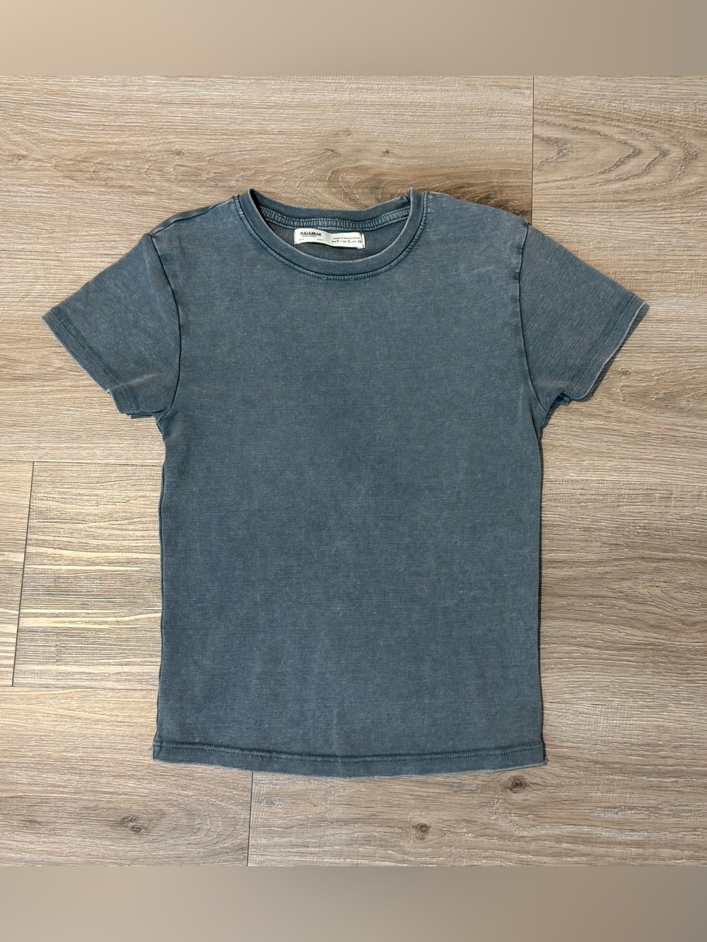Pull&Bear Short Sleeve T-Shirt Washed Gray